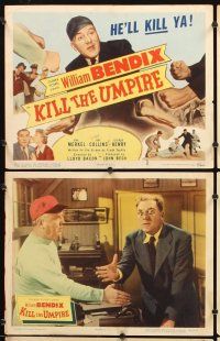 4m349 KILL THE UMPIRE 8 LCs '50 William Bendix, Una Merkel, Gloria Henry, baseball!