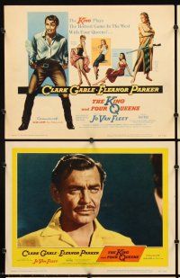 4m352 KING & FOUR QUEENS 8 LCs '57 great images of Clark Gable & Eleanor Parker!