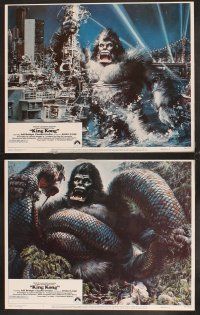 4m353 KING KONG 8 LCs '76 sexy Jessica Lange, special effects scenes + 2 cool John Berkey art cards!