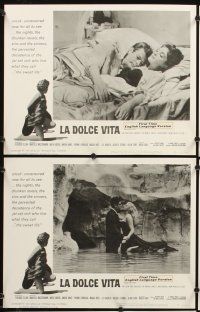 4m358 LA DOLCE VITA 8 LCs R66 Federico Fellini, Marcello Mastroianni, sexy Anita Ekberg!