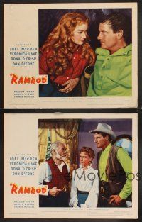 4m896 RAMROD 5 LCs '47 Lloyd Bridges, Charlie Ruggles, Joel McCrea & Veronica Lake in western action
