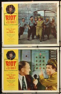 4m573 RIOT IN CELL BLOCK 11 8 LCs '54 directed by Don Siegel, Sam Peckinpah, caged Neville Brand!