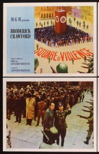 4m625 SQUARE OF VIOLENCE 8 int'l LCs '63 Broderick Crawford in WWII Nazi Germany, wild images!