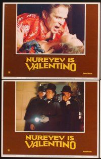 4m682 VALENTINO 8 LCs '77 great image of Rudolph Nureyev & naked Michelle Phillips!