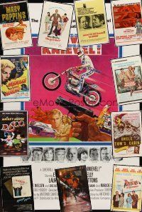 4p003 LOT OF 110 FOLDED ONE-SHEETS '50 - '02 Viva Knievel, Midnight Express, 100 Rifles & more!