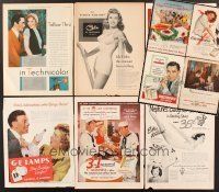 4p013 LOT OF 19 MAGAZINE ADS FEATURING MOVIE STARS '30s-60s Chesterfield & Lucky Strike cigs!