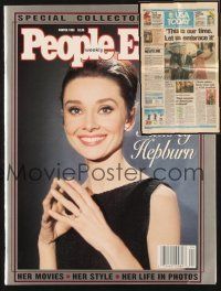4p014 LOT OF 2 AUDREY HEPBURN TRIBUTE ITEMS '93 People Magazine collector's issue & USA Today!