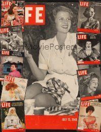 4p019 LOT OF 10 LIFE MAGAZINE COVERS '40-59 Rita Hayworth, Audrey Hepburn, Susan Strasberg & more!