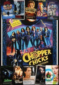 4p034 LOT OF 38 UNFOLDED ONE-SHEETS '86 - '04 Chopper Chicks in Zombietown, Beetlejuice & more!