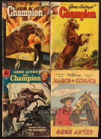 4p021 LOT OF 4 GENE AUTRY AND CHAMPION COMIC BOOKS '52 - '57 great cowboy horse artwork!