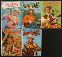 4p020 LOT OF 5 GENE AUTRY COMIC BOOKS '49-53 great images of the cowboy star with gun & guitar!