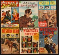 4p023 LOT OF 6 WESTERN COMIC BOOKS '49 - '60 Davy Crockett, Texas Rangers, Western Hero & more!