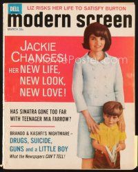 4p123 MODERN SCREEN magazine March 1965 Jackie Kenendy's new look + John Wayne's new baby!