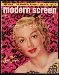 4p119 MODERN SCREEN magazine October 1951 portrait of sexy Lana Turner surrounded with lace!