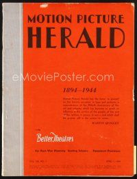 4p060 MOTION PICTURE HERALD exhibitor magazine April 1, 1944 50th anniversary of the movies!