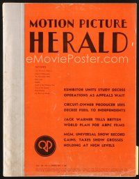 4p063 MOTION PICTURE HERALD exhibitor magazine February 1, 1947 cool Brasher Doubloon cats ad!