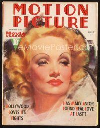 4p089 MOTION PICTURE magazine July 1937 great art of glamorous Marlene Dietrich by Zoe Mozert!