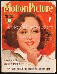 4p099 MOTION PICTURE magazine May 1938 artwork of pretty Paulette Goddard by Marland Stone!