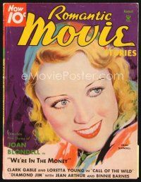 4p112 MOVIE STORY magazine August 1935 art of Joan Blondell, starring in We're in the Money!