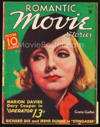 4p105 MOVIE STORY magazine July 1934 artwork of Greta Garbo, article on The Black Cat!