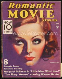 4p104 MOVIE STORY magazine June 1934 art of pretty Adrienne Ames against purple background!