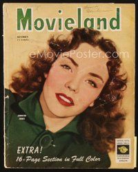4p132 MOVIELAND magazine November 1945 head & shoulders portrait of sexy Jennifer Jones!
