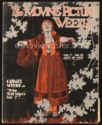 4p056 MOVING PICTURE WEEKLY exhibitor magazine Jan 18, 1919 best lobby display, Chaplin cartoon!