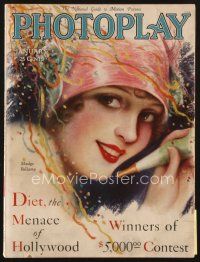 4p128 PHOTOPLAY magazine January 1929 artwork of pretty Madge Bellamy by Charles Sheldon!