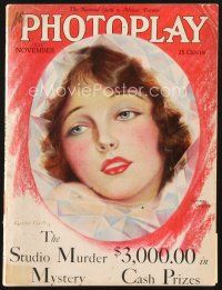 4p127 PHOTOPLAY magazine November 1928 art of Corinne Griffith by Sheldon, Gloria Swanson's nose!