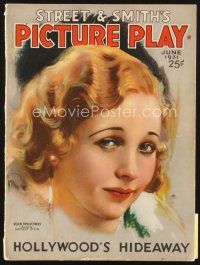 4p088 PICTURE PLAY magazine June 1931 artwork of pretty Helen Twelvetrees by Modest Stein!