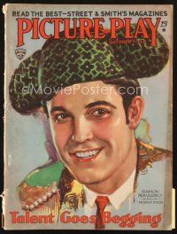 4p082 PICTURE PLAY magazine October 1930 artwork of matador Ramon Novarro by Modest Stein!