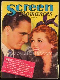 4p135 SCREEN ROMANCES magazine March 1937 art of Fredric March & Janet Gaynor by Earl Christy!