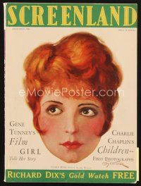 4p070 SCREENLAND magazine December 1926 art of sexy Clara Bow by Jay Weaver, Chaplin's Children!