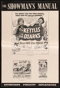 4p346 KETTLES IN THE OZARKS pressbook '56 Marjorie Main as Ma brews up a roaring riot in the hills!