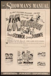 4p362 MILKMAN pressbook '50 wacky art of Donald O'Connor & Jimmy Durante + sexy Piper Laurie!