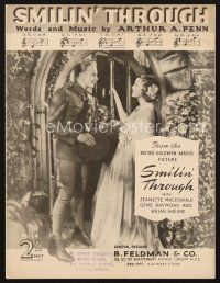 4p233 SMILIN' THROUGH English sheet music '41 Jeanette MacDonald, Gene Raymond, Smilin' Through