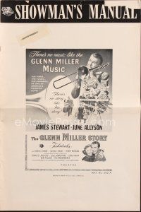 4p329 GLENN MILLER STORY pressbook R60 James Stewart w/trombone, June Allyson, Louis Armstrong!
