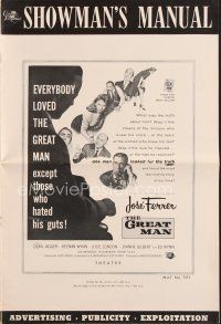 4p331 GREAT MAN pressbook '57 Jose Ferrer exposes a great fake, with help from Julie London!