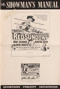 4p381 RED SUNDOWN pressbook '56 great western art of Rory Calhoun, Martha Hyer & Dean Jagger!