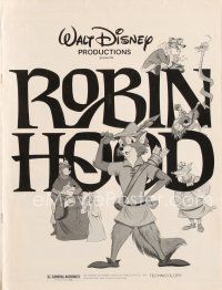 4p388 ROBIN HOOD pressbook R82 Walt Disney's cartoon version, the way it REALLY happened!