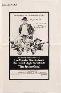 4p400 SPIKES GANG pressbook '74 directed by Richard Fleischer, cowboys Lee Marvin & Ron Howard!