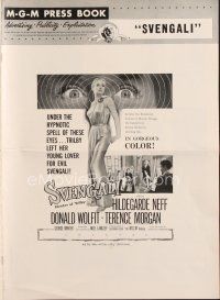 4p404 SVENGALI pressbook '55 sexy Hildegarde Neff was a slave to the will of crazy Donald Wolfit!