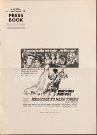 4p419 WELCOME TO HARD TIMES pressbook '67 cool artwork of cowboy Henry Fonda + cast montage!