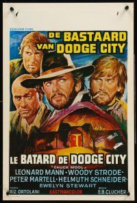 4r523 CHUCK MOLL Belgian '70 art of Leonard Mann & Woody Strode in spaghetti western!