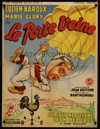 4r556 LE PORTE-VEINE pre-war Belgian '37 Marie Glory, wacky art of Lucien Baroux in parachute!