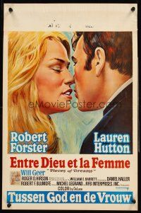 4r588 PIECES OF DREAMS Belgian '70 Lauren Hutton about to kiss priest Robert Forster!