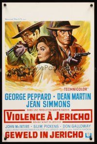 4r603 ROUGH NIGHT IN JERICHO Belgian '67 Dean Martin & George Peppard with guns & Jean Simmons!