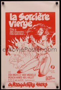4r643 VIRGIN WITCH Belgian '72 Ann Michelle occult horror, sexy art of nearly naked girl!