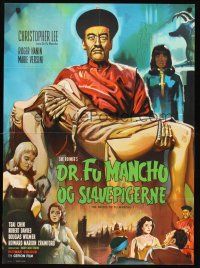 4r395 BRIDES OF FU MANCHU Danish '66 Asian villain Christopher Lee, completely different art!