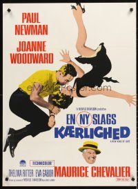 4r460 NEW KIND OF LOVE Danish '64 Paul Newman loves Joanne Woodward, great romantic image!